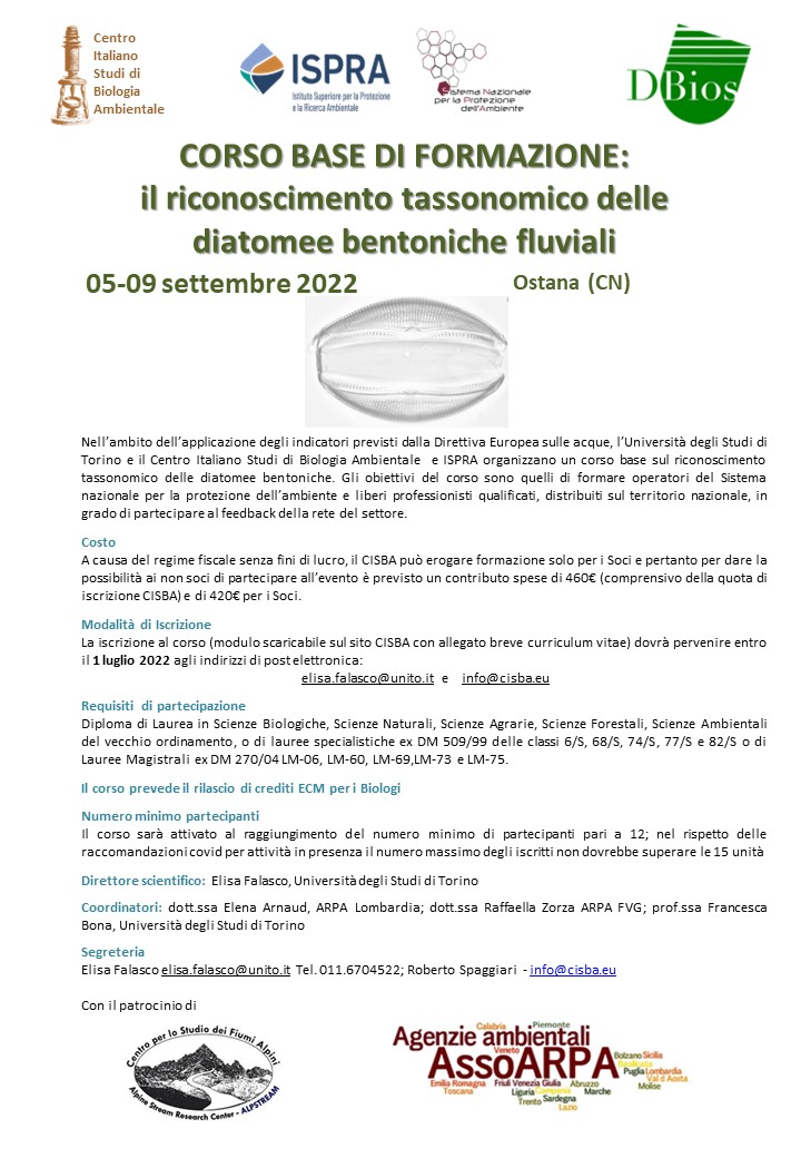 Locandina corso base Diatomee